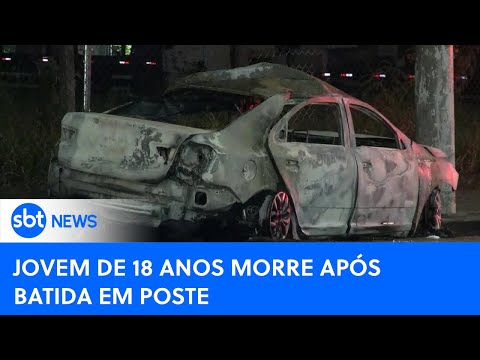 Video jovem-de-18-anos-morre-apos-bater-carro-em-poste-e-veiculo-pegar-fogo-sbt-newsna-tv-17-05-24