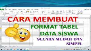 cara membuat format data siswa di excel # MJ Tutorial IT