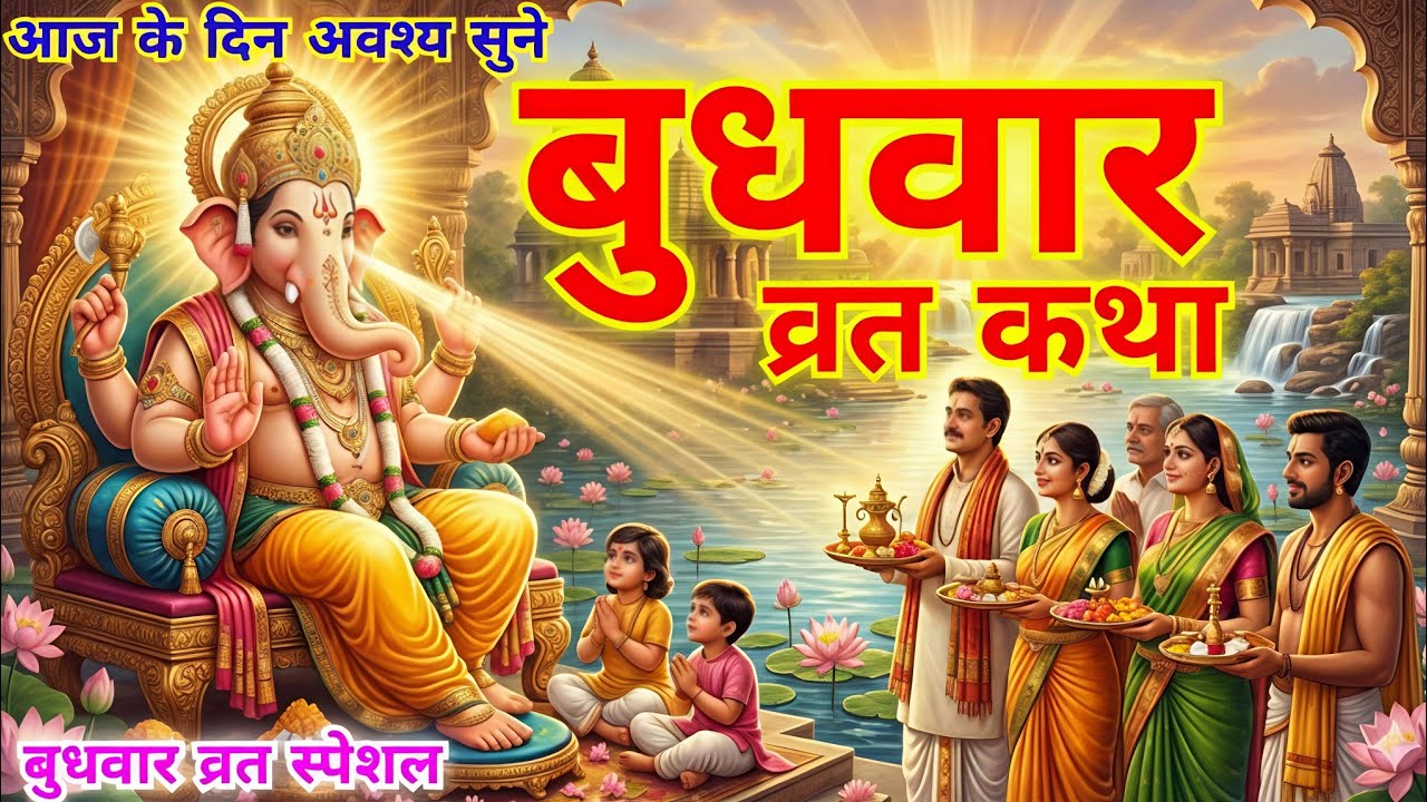 बुधवार व्रत कथा budhwar vrat katha बुधवार व्रत स्पेशल  budhwar vrat special #गणेश जी व्रतकथा #ganesh