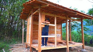 Full Video : 150 days BUILD CABIN LOG - How I build a new house out of solid wood