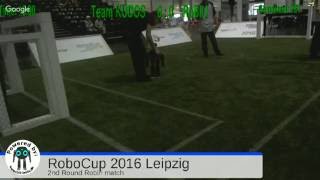 RoboCup 2016 Leipzig Humanoid Kid Size 2nd Round Robin Team KUDOS vs. RoBIU