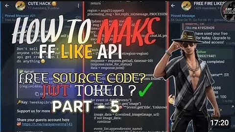 HOW TO MAKE FF LIKE API FOR FREE PART 5 #freefire #telegram #cutehack #api #own #teamxcutehack