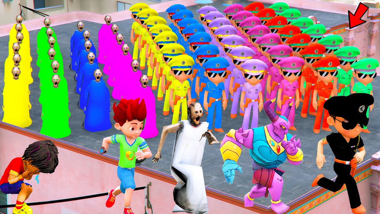 😎👿 Granny Try To Save Granny House Little Singham Coming To Attacked 🤣 in Gta 5 Gta5 Gameplay