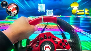 Mario Kart with a RACING WHEEL was a TERRIBLE idea