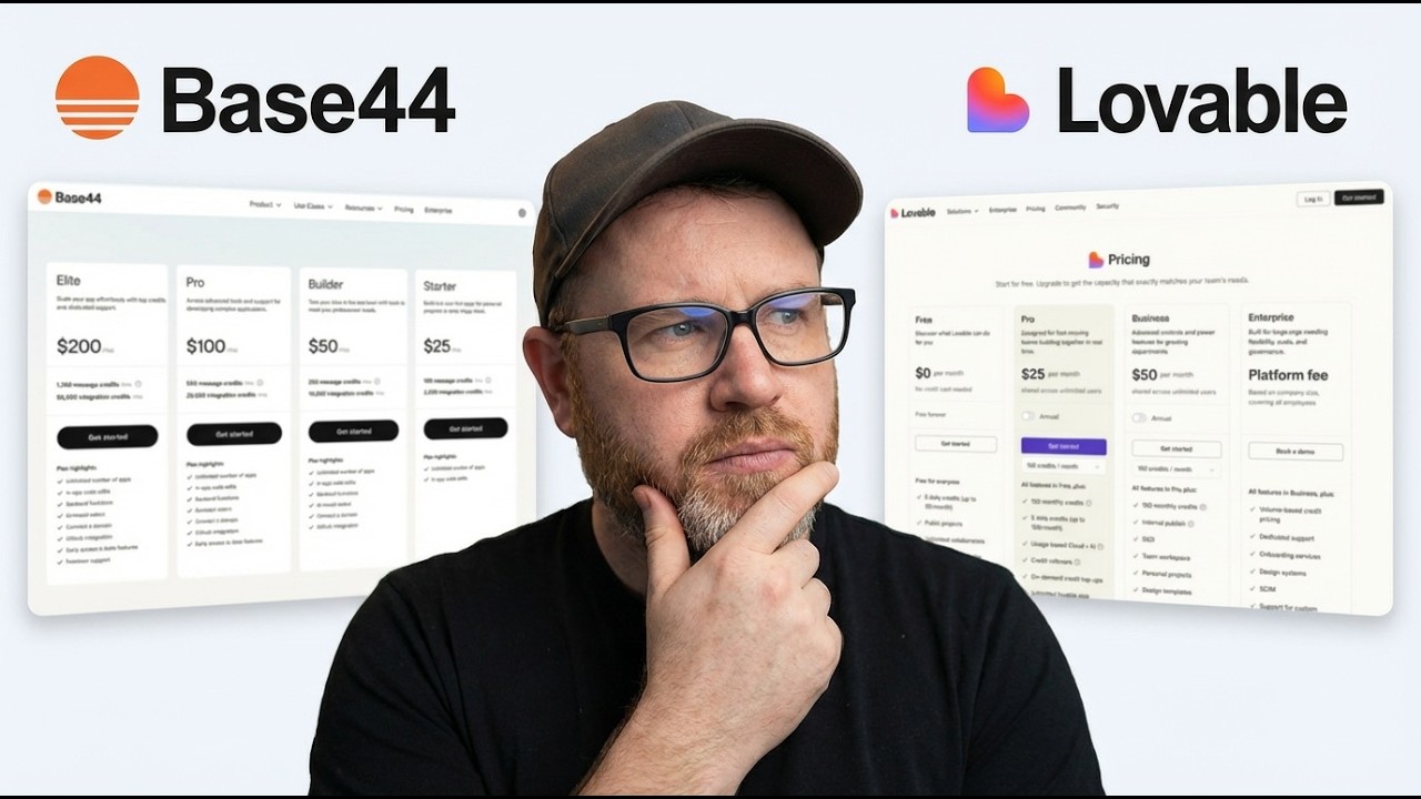 Base 44 vs Lovable App Creation Credit Cost Comparison For 2026 - YouTube