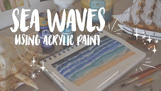 أسهل طريقة لرسم الأمواج  How to draw Sea Waves