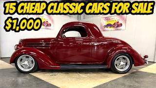 15 Classic Cars from the 1940s to 1970s You Can Buy for $1,000 to $50,000!