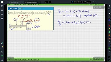 Statics: Resultant force-couple system