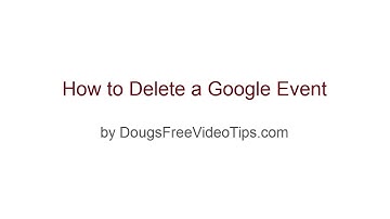 How to Delete a Google Event