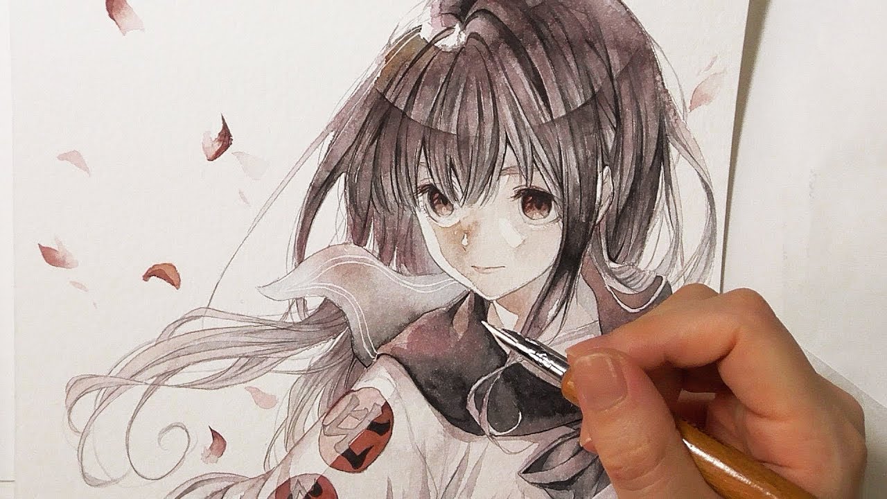 初投稿 Watercolor Painting 透明水彩イラストメイキング 世外桃源 Youtube