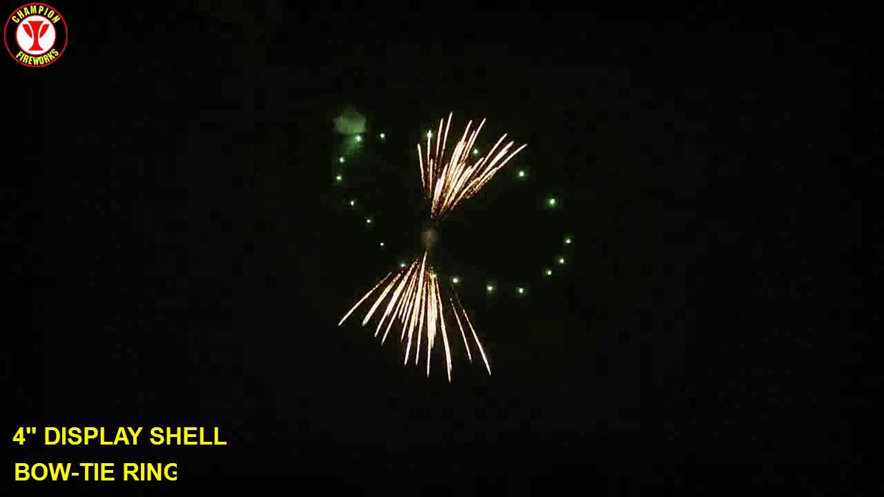 4 inch shell fireworks: bow tie ring - YouTube
