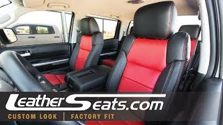 Www.leatherseats.com hey guys, this is our custom interior kit for the
2014-2017 toyota tundra crewmax. it designed to completely replace
original uph...