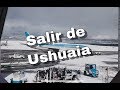 Despegando de Ushuaia con tormenta de nieve.