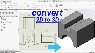 2d to 3d  SolidWorks Beginners Tutorial 2d to 3d .Convert 2D to 3D in 4 Min.  - Solidworks Tutorials
