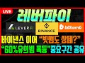 [레버파이] 바이낸스 상장폐지에 이어 빗썸 유의종목 지정! 60% 유의빔 #차트마왕