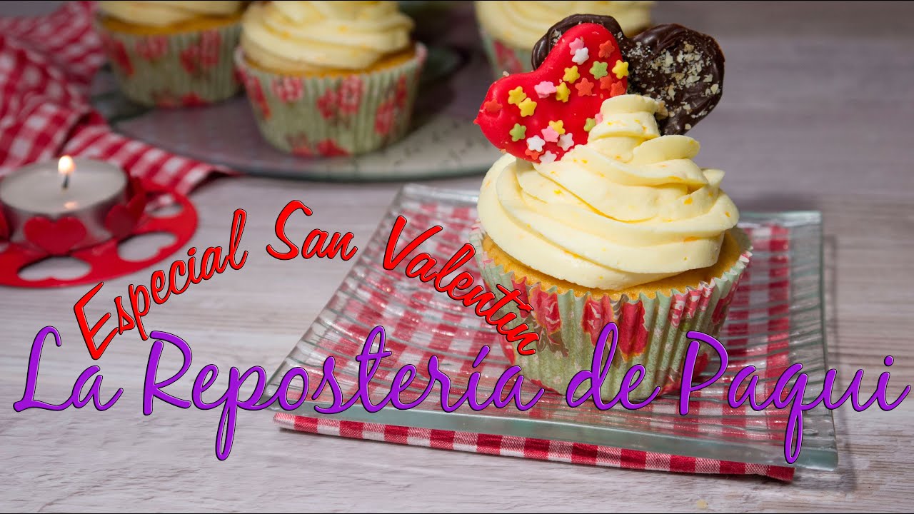 CUPCAKES de NARANJA con BUTTERCREAM de NARANJA  !! Especial San Valentín !! -La Repostería de Paqui-