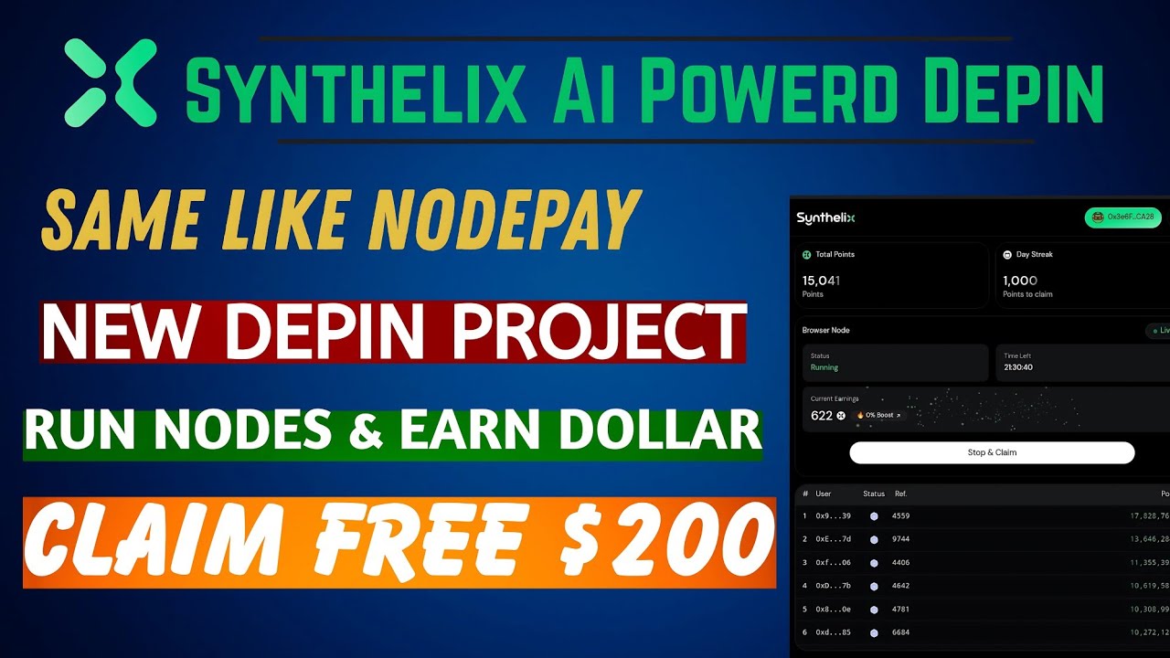 Synthelix AI Testnet Beta DePin Project |  Sybthelix Same Like Layeredge Project | Join Super Early