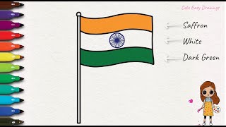 How to Draw an Indian Flag Easy | How to Draw Happy Republic Day | Independence Day Drawing Easy
