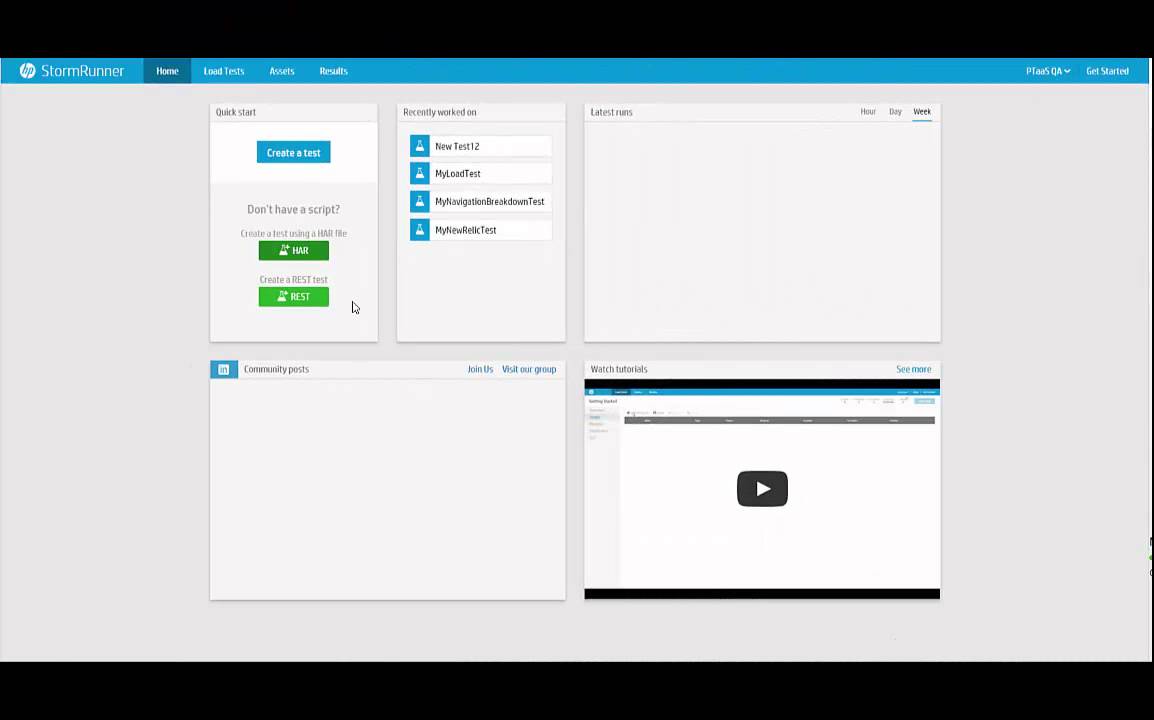 StormRunner Load 1.2 - Using a HAR file to create a test - YouTube