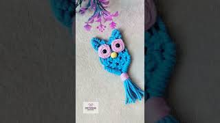 DIY Macramé Owl 🦉 | Easy Owl Keychain & Fridge Magnet | Beginner-Friendly #Shorts #macrameowl #diy