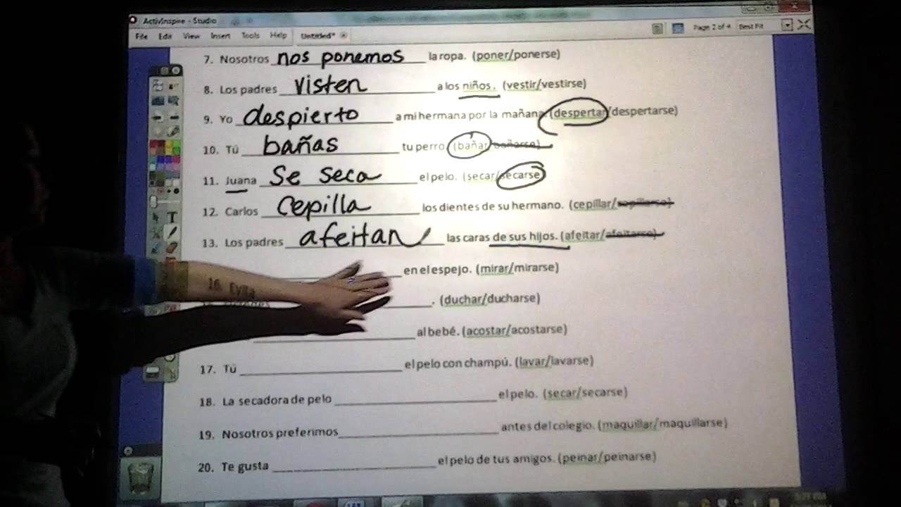 Reflexive worksheet practice - YouTube With Reflexive Verbs Spanish Worksheet