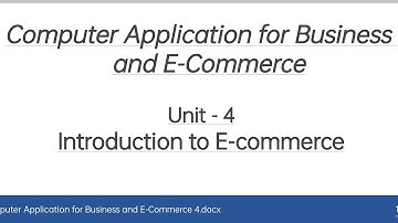 4 Introduction to E-commerce Computer Application for Business Bcom 6th Sem company formation merger