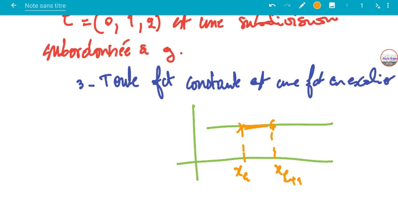 Fonction en escalier -integration sur un segment-