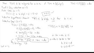 Using induction to prove bounds on recurrences - Part 5 - Design and Analysis of Algorithms