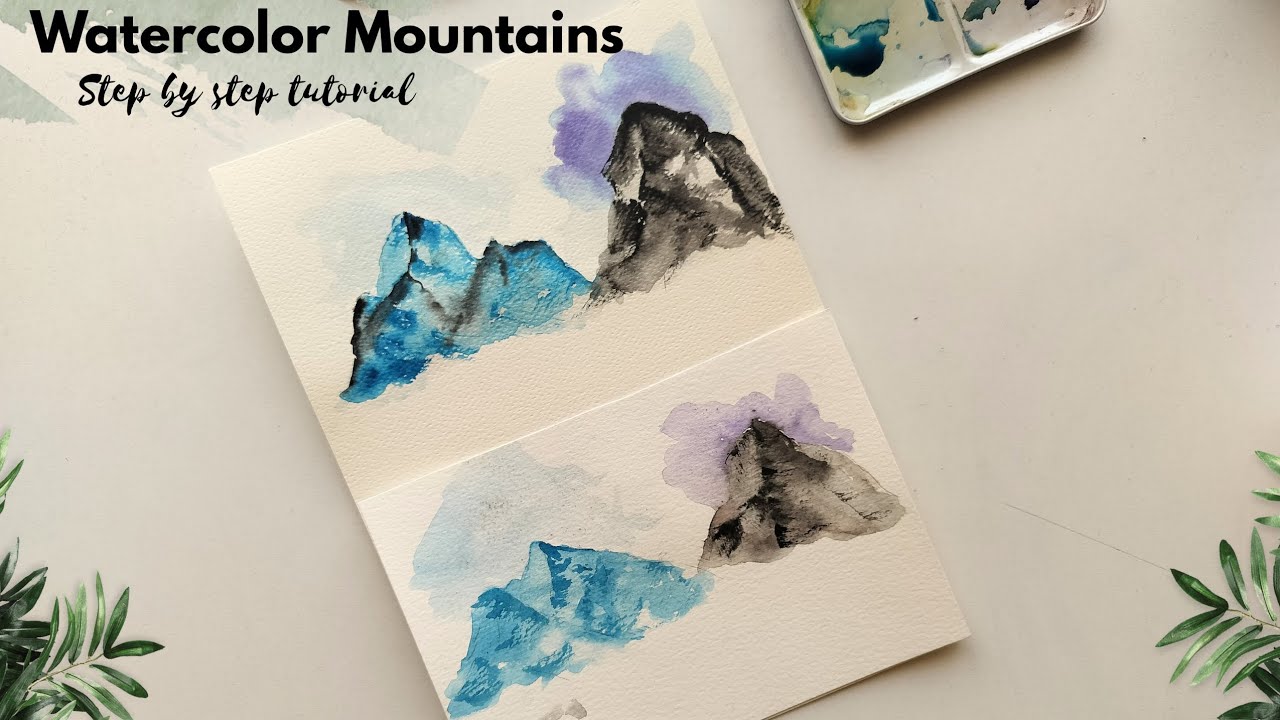 How to paint watercolor mountains. Easiest Way to Paint Mountains for Beginners. 