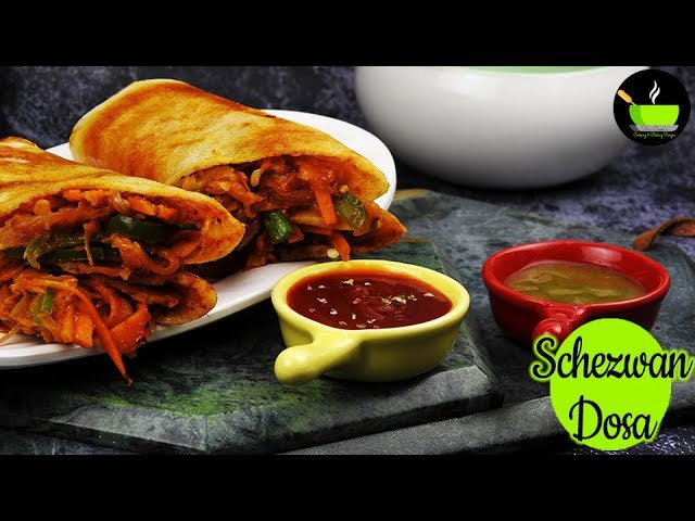 Schezwan Dosa Recipe | How To Make Schezwan Dosa | Street Foods | Instant Breakfast Recipe | She Cooks