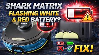 Shark Matrix Robot Vacuum & Mop Flashing White & Red Battery Symbol
