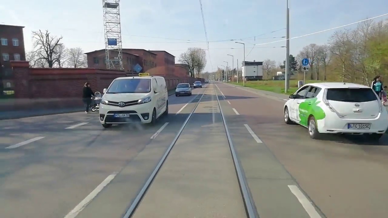 Straßenbahn mitfahrt Leipzig Linie 12 Teil 1