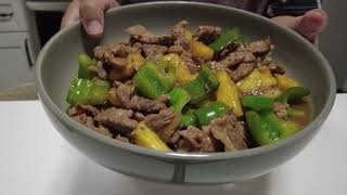 Cooking simple Pork, Green Peppers & Pineapple Stir Fry for a delicious dinner, easy recipe