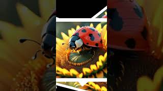 "Ladybug on Sunflower: Vibrant Red Shell and Nature's Beauty"