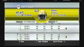 NCAA Football 2004 Historic Team Depth Chart 1973 Notre Dame Fighting Irish
