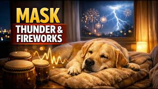 Taiko Drums, Brown Noise & Didgeridoo for Dogs 🐶 Mask Thunder & Fireworks Anxiety