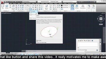 ellipse command in autocad 2013 in different tricks I center ellipse I other two method I IN HINDI