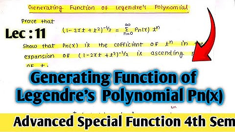 Generating Function of Legendre