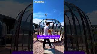 You get an empty rotating dome house — what would YOU do with it? 🤔🌀#fyp  #outdoorliving #dome