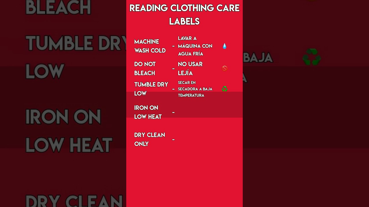 Practical Spanish: Reading Clothing Care Labels 🧺