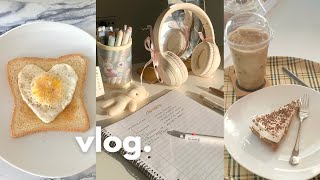 Study vlog 🍞studying at cafè, 6am morning routine, skincare, what i eat, aesthetic notes, ft. Fotor