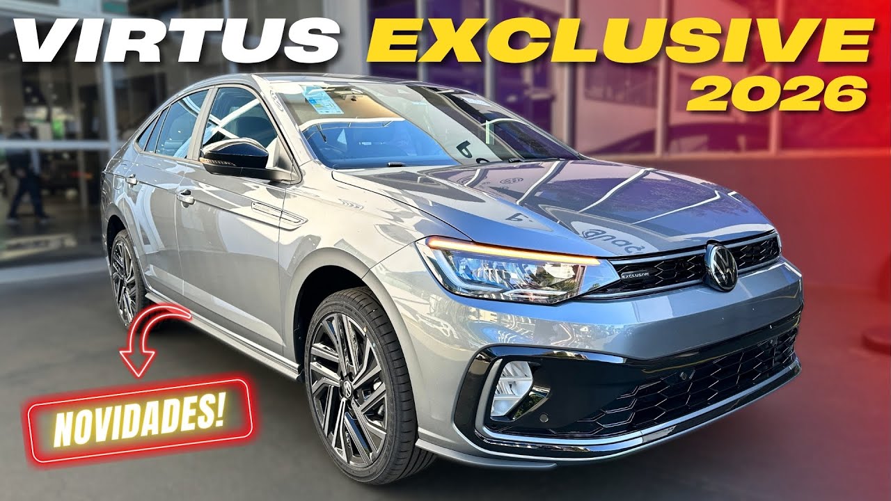 VIRTUS EXCLUSIVE 1.4TSi 2026 - Todos os Detalhes do Topo de Linha da VW!