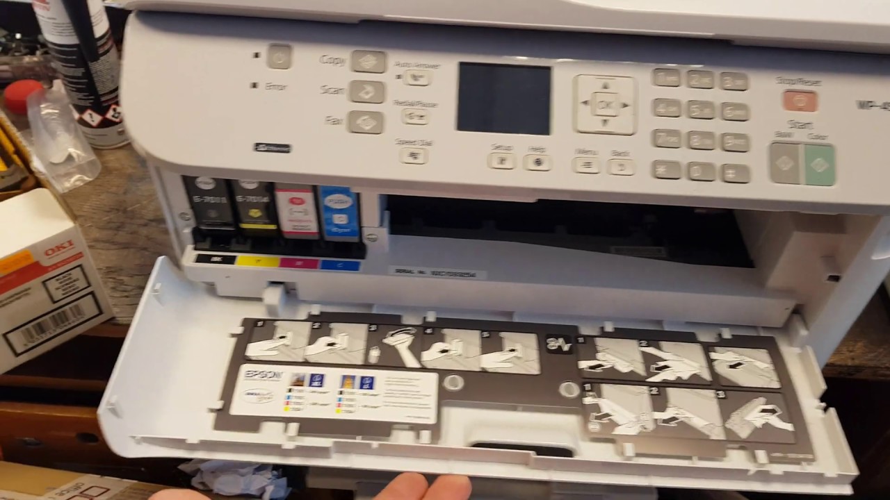Changing ink in Epson WP-4525 - YouTube