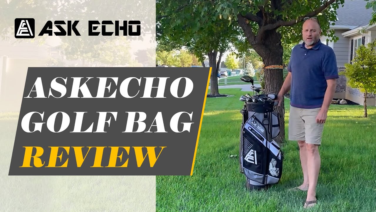 Ask Echo T-Lock Golf Cart Bag with 14 Way Organizer Divider Top, Premium Cart Bag with Handles and Rain Cover for Men