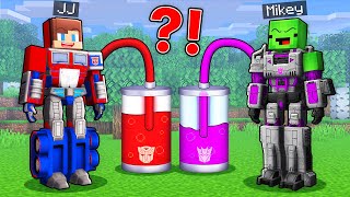 JJ and Mikey became Transformers - Autobot vs Decepticon - Maizen Minecraft Animation