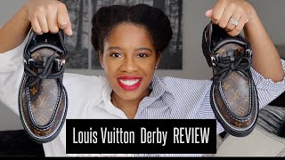 Louis Vuitton Beaubourg Platform Derby Silver Monogram Shoes (Size