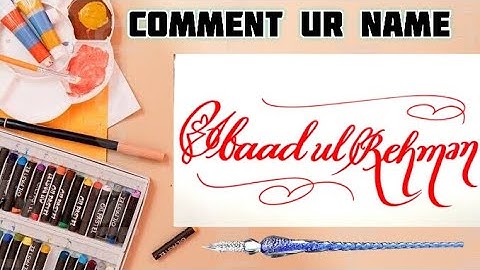 Ibaad ur Rehman Name Signature Calligraphy Status | How to Draw, Cursive Calligraphy with Cut Marker