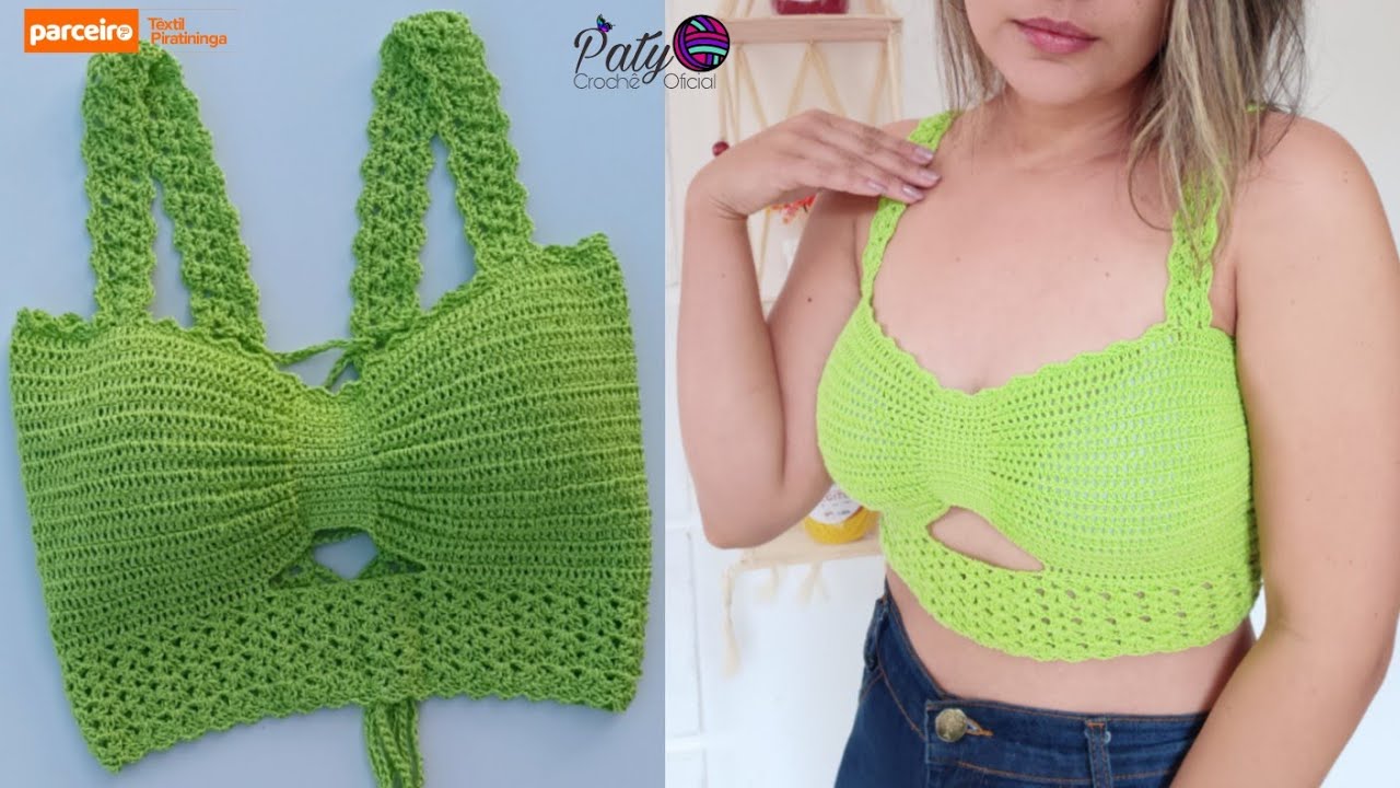 Cropped de Crochê fácil e moderno 💚