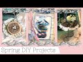 Easy Spring DIY Projects • Bird Banner • Tart Tins • Peat Pots • Vintage Mattress Spring