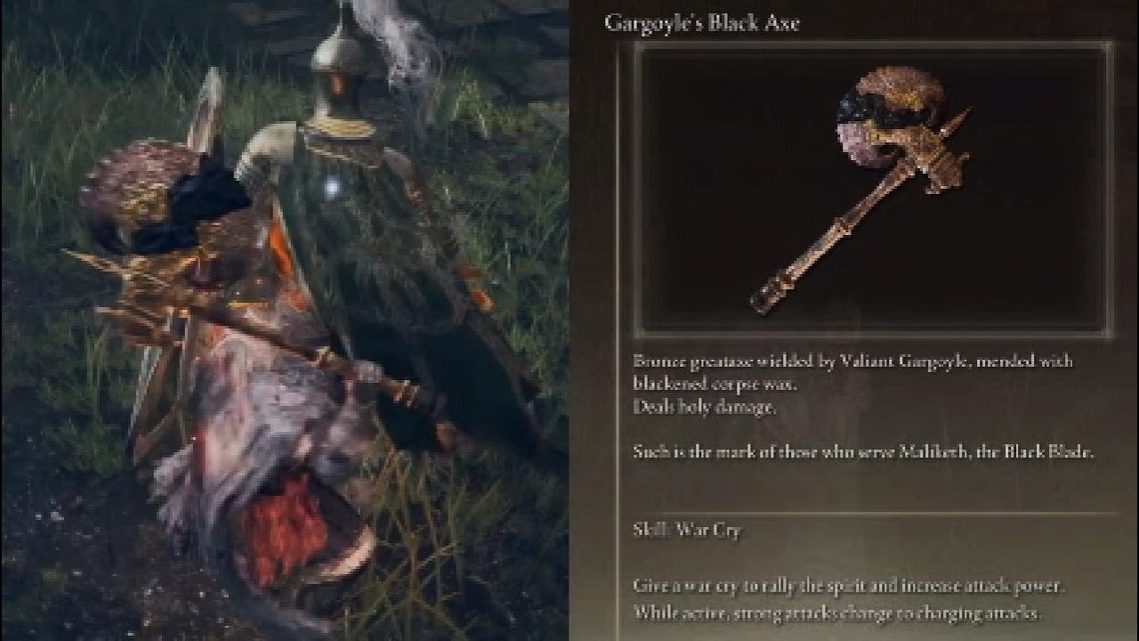 Elden Ring Gargoyle's Black Axe Location and Move Set Demonstration